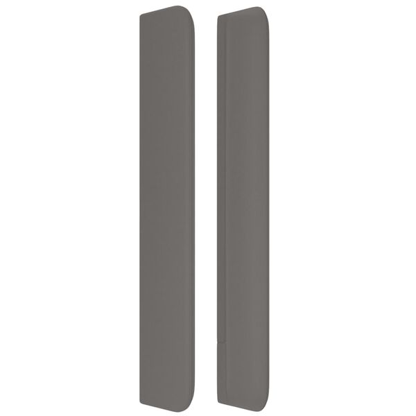 vidaXL Hoofdbord met randen 147x16x118/128 cm kunstleer grijs