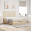 vidaXL Ottoman bed met matras 140x200cm stof crèmekleurig