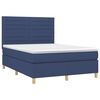 vidaXL Boxspring met matras en LED stof blauw 140x190 cm