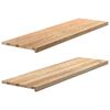 vidaXL Vensterbanken 2 st onbehandeld 140x40x2 cm massief eikenhout
