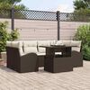 vidaXL Tuin Sofa Set met kussen 7 pcs Bruin Poly riet