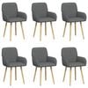 vidaXL Eettafelstoelen 6 st Stof Donkergrijs 56,5 x 50 x 87,5 cm