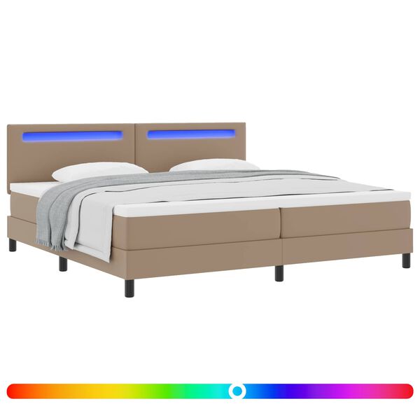 vidaXL Boxspringbed met matras Cappuccino 200 x 200 cm Kunstleer