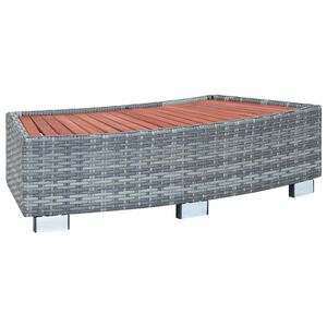 vidaXL Spatrap 92x45x25 cm poly rattan grijs