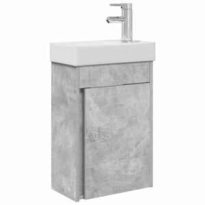 vidaXL Badkamermeubel met kraan Betongrijs 40,5 x 22,5 x 62 cm