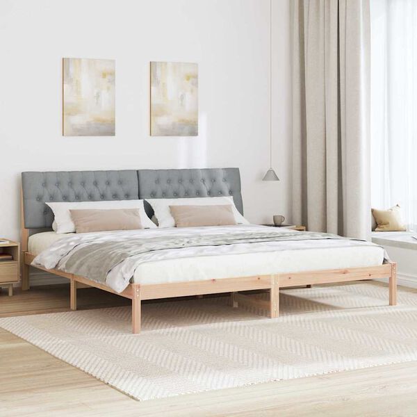 vidaXL Bedframe met Gevoerd Hoofdgedeelte Bruin 200 x 200 cm