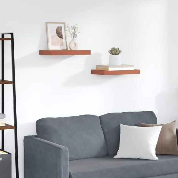 vidaXL Wandplank met opslag 2 pcs Rood 40 x 23,5 x 4 cm Bewerkt hout