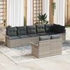 vidaXL Tuin Sofa Set met opslag 8 pcs Lichtgrijs poly rattan
