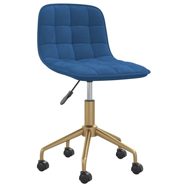 vidaXL Eetkamerstoelen draaibaar 2 st fluweel blauw