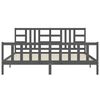 vidaXL Bedframe met hoofdbord massief hout grijs 200x200 cm