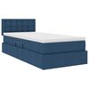 vidaXL Opbergbed met LED met matras met LED Blauw 90 x 190 cm Stof