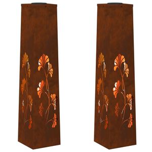 vidaXL Solar LED Pad Licht 2 st Warmwit 18 x 18 x 80 cm