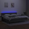 vidaXL Boxspring met matras en LED stof donkergrijs 200x200 cm