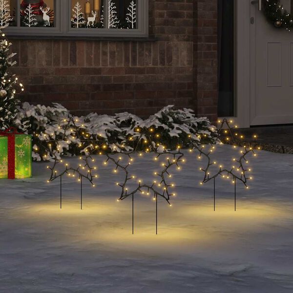 vidaXL Kerstverlichting ster 3 st met grondpinnen 50 LED's 29 cm