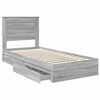 vidaXL Opslag bed met lade Grijs Sonoma 100 x 200 cm Bewerkt hout