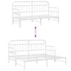 vidaXL Bedframe voor een daybed met hoofdeinde Wit 80 x 200 cm Staal