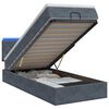 vidaXL Ottoman Bed met Matrassen en LED Donkergrijs 80 x 200 cm