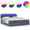vidaXL Ottoman bed met matrassen en LED's 180x200cm fluweel