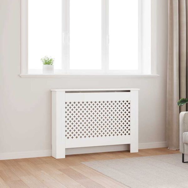 vidaXL Radiatorombouw 112x19x81,5 cm MDF wit