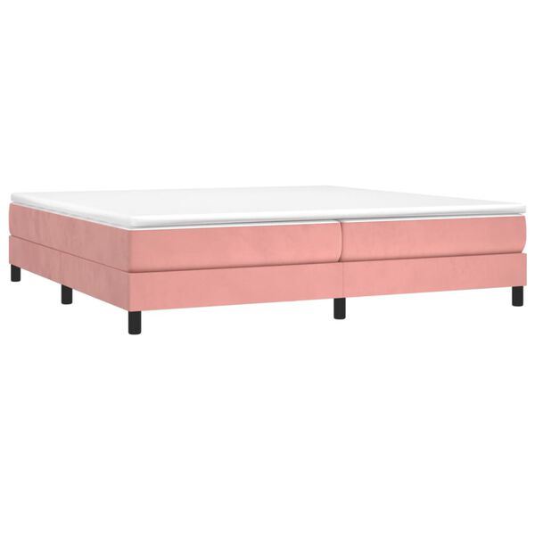 vidaXL Boxspring bed fluweel roze 200x200 cm