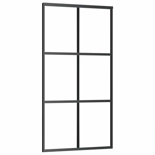 vidaXL Schuifdeur met beslagset 102x205 cm aluminium en ESG-glas