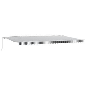vidaXL Luifel handmatig uittrekbaar 500x300 cm antraciet en wit