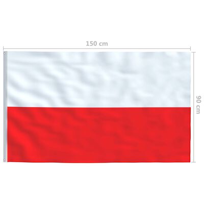 vidaXL Vlag met vlaggenmast Polen 6 m aluminium
