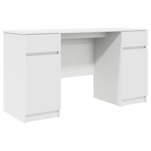 vidaXL Bureau met lade met plank Wit 140 x 49 x 76 cm Bewerkt hout