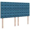 vidaXL Ottoman bed met matrassen 200x200cm fluweel donkerblauw