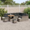 vidaXL Tuinbankenset met kussen 12 pcs Grijs poly rattan