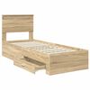vidaXL Bedframe Sonoma Eiken en Zilver 75 x 190 cm Bewerkt hout