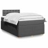 vidaXL Boxspring met matras stof donkergrijs 120x200 cm