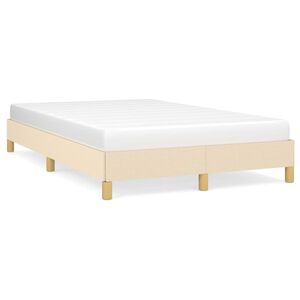 vidaXL Bedframe zonder matras 120x200 cm stof cr&egrave;mekleurig