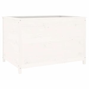 vidaXL Plantenbak verhoogd 119,5x82,5x78 cm massief grenenhout wit