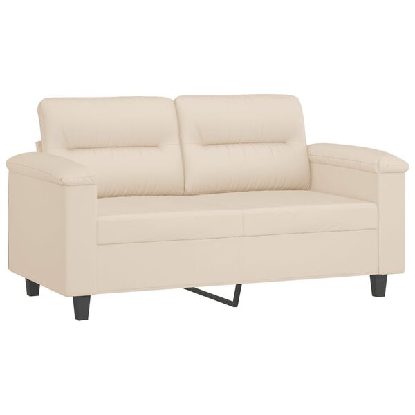 vidaXL 4-delige Loungeset met kussens microvezelstof beige