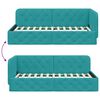 vidaXL Hoekbedframe met hoofdeinde Turquoise 90 x 200 cm Fluweel