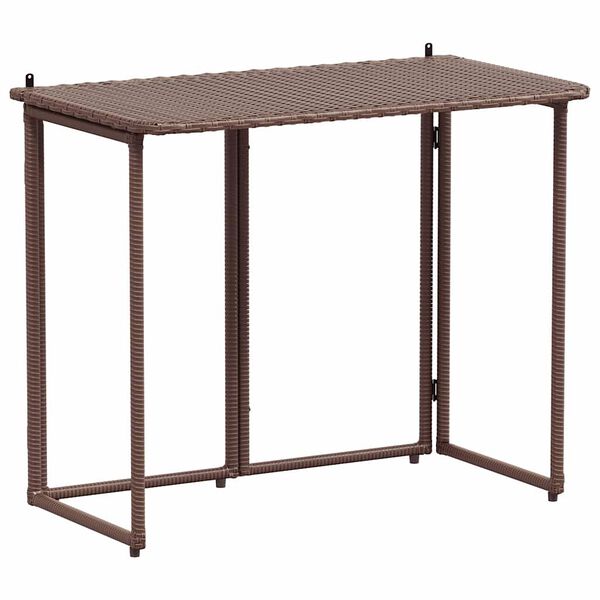 vidaXL Tuintafel inklapbaar 90x51x75 cm poly rattan bruin