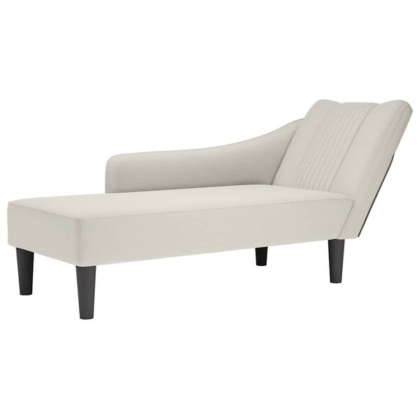 vidaXL Chaise longue met rechterarmleuning fluweel cr&egrave;mekleurig