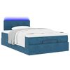 vidaXL Ottoman bed met matras en LED's 120x200cm fluweel donkerblauw