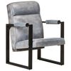 vidaXL Fauteuil 60x75x90 cm echt geitenleer grijs