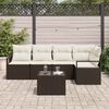 vidaXL Tuin Sofa Set met kussen met opslag 6 pcs Bruin en Crème