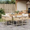 vidaXL 9-delige Tuinset met kussens poly rattan beige