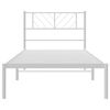 vidaXL Bedframe met hoofdbord metaal wit 90x190 cm