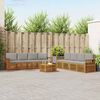 vidaXL Sofa-Sets 9 pcs Natuurlijk en Lichtgrijs Massief Acaciahout