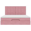 vidaXL Ottoman bed met matrassen 180x200cm fluweel roze