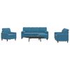 vidaXL 4-delige Loungeset met kussens en bolsters fluweel blauw