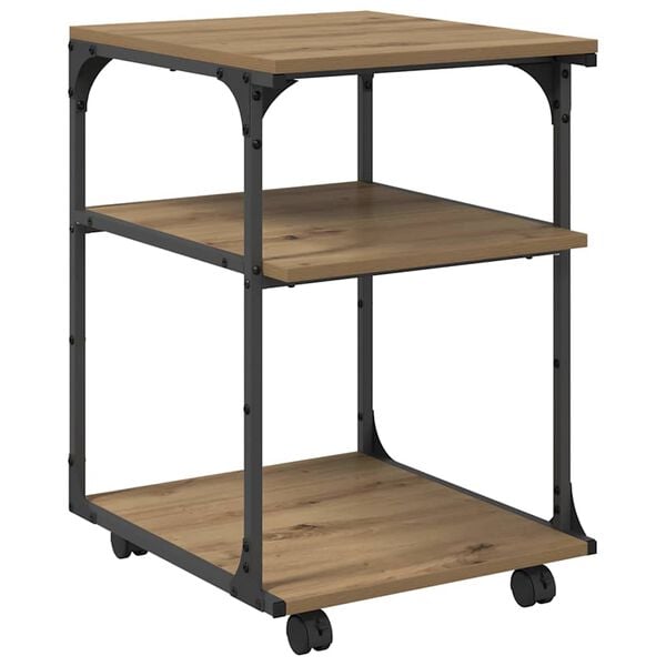 vidaXL Printerstand Artisan Eiken 43 x 48 x 64 cm Bewerkt hout