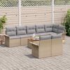 vidaXL Tuinbankenset met kussen 9 pcs Beige poly rattan