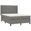 vidaXL Boxspring met matras en LED stof donkergrijs 140x190 cm