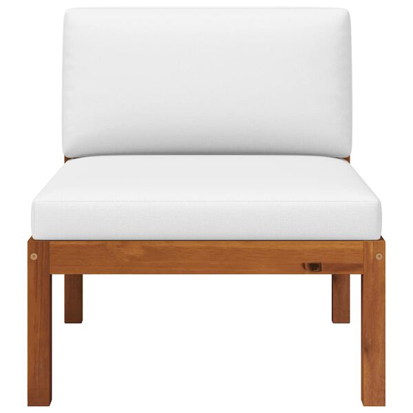 vidaXL Tuinbank midden met kussens acaciahout & touw